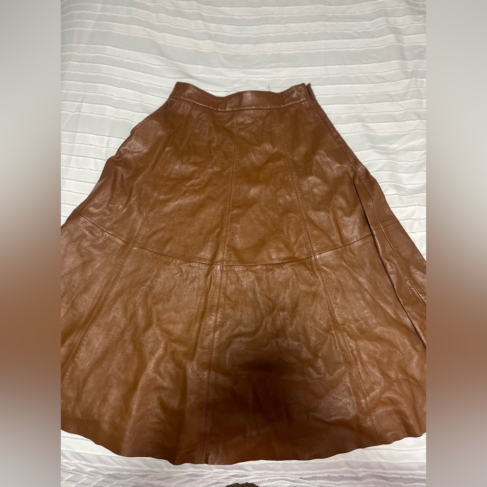 NWOT Polo Ralph Lauren Leather Skirt